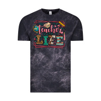 Cloud Black Teacher life leopard frame Vintage Tee - LillyAllenDesigns