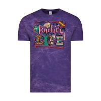 Cloud Purple Teacher life leopard frame Vintage Tee - LillyAllenDesigns