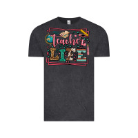 Vintage Black Teacher life leopard frame Vintage Tee - LillyAllenDesigns