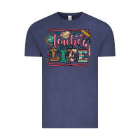 Vintage Denim Teacher life leopard frame Vintage Tee - LillyAllenDesigns
