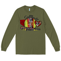 Army Green softball vibes Long Sleeve Tee - SublimationCraftShop
