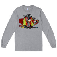 Heather Grey softball vibes Long Sleeve Tee - SublimationCraftShop