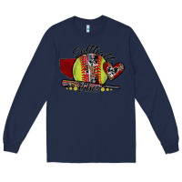 Navy softball vibes Long Sleeve Tee - SublimationCraftShop