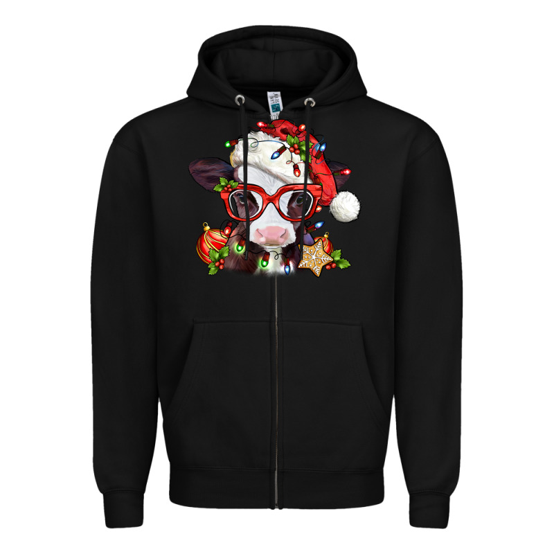 Christmas Baby Cow Zipper Hoodie by Jasminsmagicworld | Teevron