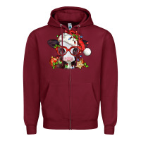 Burgundy Christmas baby cow Zipper Hoodie - Jasminsmagicworld