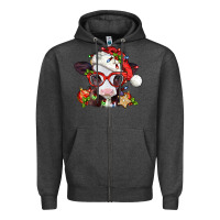 Charcoal Heather Christmas baby cow Zipper Hoodie - Jasminsmagicworld