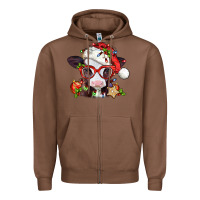 Chestnut Christmas baby cow Zipper Hoodie - Jasminsmagicworld