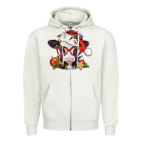 Oatmeal Heather Christmas baby cow Zipper Hoodie - Jasminsmagicworld