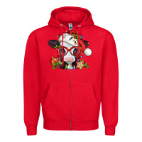 Red Christmas baby cow Zipper Hoodie - Jasminsmagicworld