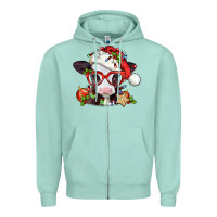 Seafoam Christmas baby cow Zipper Hoodie - Jasminsmagicworld