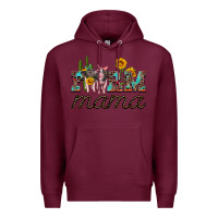 Burgundy farm mama with baby pigs Premium Hoodie - Artiststas