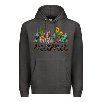 Charcoal Heather farm mama with baby pigs Premium Hoodie - Artiststas