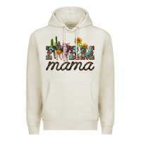 Oatmeal Heather farm mama with baby pigs Premium Hoodie - Artiststas