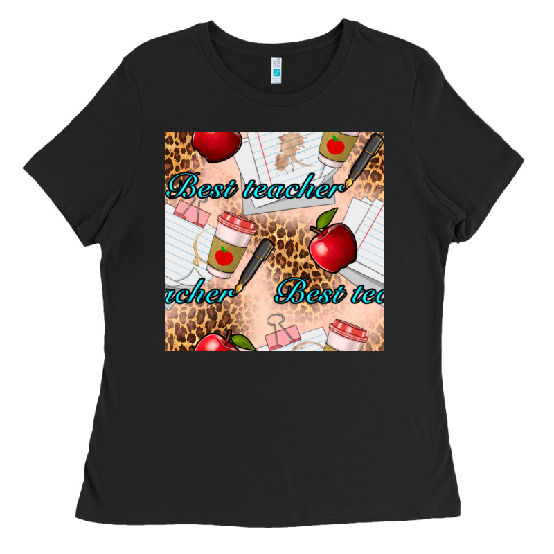 Best Teacher Seamless Pattern Ladies Tee by BundleAndBundleShop | Teevron