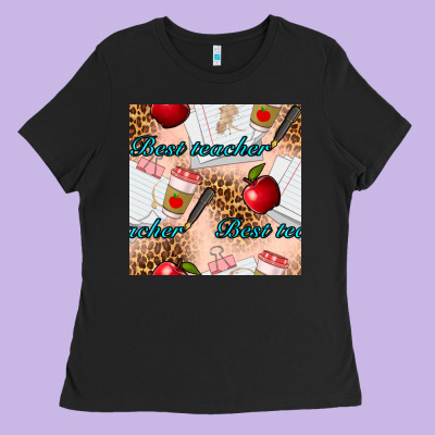 Best Teacher Seamless Pattern Ladies Tee Designed By Bundleandbundleshop