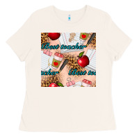 Bone Best Teacher Seamless Pattern Ladies Tee - BundleAndBundleShop