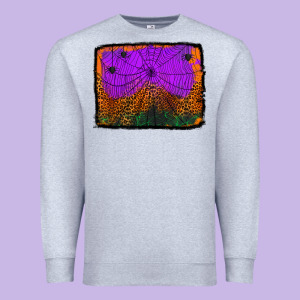Halloween Spider Web Background Premium Sweatshirt Designed By Jasminsmagicworld