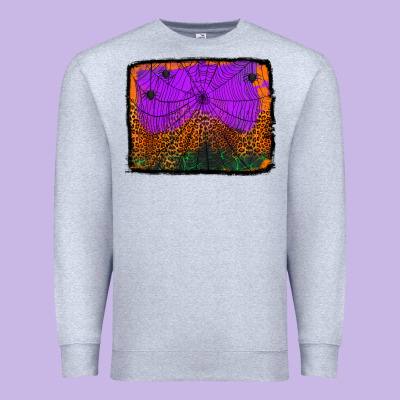 Halloween Spider Web Background Premium Sweatshirt Designed By Jasminsmagicworld