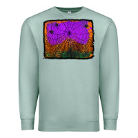 Seafoam halloween spider web background Premium Sweatshirt - Jasminsmagicworld