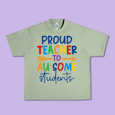 Proud Teacher To Au-some Students Urban Heavy Tee Designed By Cowhidedigitalart