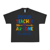 Pigment Black Proud teacher to au-some students Urban Heavy Tee - CowhideDigitalArt