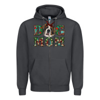 Smoke Western Christmas Dog Mom St Bernard Zipper Hoodie - RanaPortraitStore