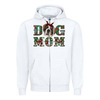 White Western Christmas Dog Mom St Bernard Zipper Hoodie - RanaPortraitStore