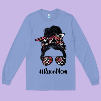 Race Mom Long Sleeve Tee Designed By Sublimationcraftshop