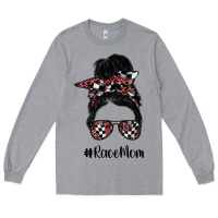 Heather Grey race mom Long Sleeve Tee - SublimationCraftShop