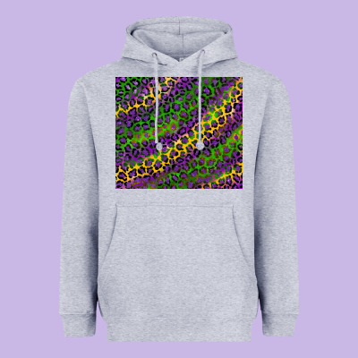 Mardi Gras Leopard Background Heavyweight Hoodie Designed By Ranaportraitstore