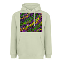 Matcha mardi gras leopard background Heavyweight Hoodie - RanaPortraitStore