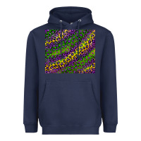 Navy mardi gras leopard background Heavyweight Hoodie - RanaPortraitStore