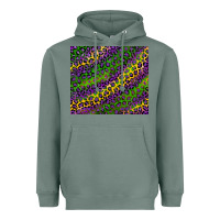 Sage mardi gras leopard background Heavyweight Hoodie - RanaPortraitStore