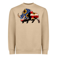 Mushroom american flag bison Heavyweight Sweatshirt - Jasminsmagicworld