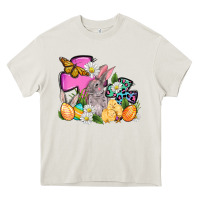 Cream Easter rabbits and cross Heavy Core Tee - OliviaCreatesArt
