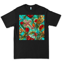Black faith coffee cup and cross with leopard and roses seamless pattern bbs Premium Tee - BundleAndBundleShop