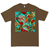 Cacao faith coffee cup and cross with leopard and roses seamless pattern bbs Premium Tee - BundleAndBundleShop