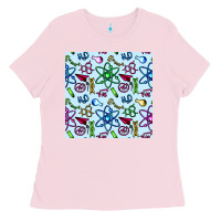 Bubblegum Pink Science Teacher Seamless Pattern Ladies Tee - BundleAndBundleShop
