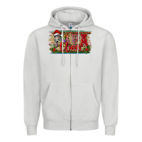 Dove Grey Christmas Western Papa Claus Zipper Hoodie - RanaPortraitStore