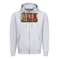 Heather Grey Christmas Western Papa Claus Zipper Hoodie - RanaPortraitStore