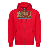 Red Christmas Western Papa Claus Zipper Hoodie - RanaPortraitStore