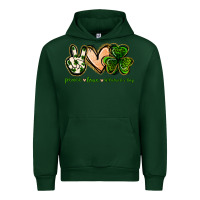 Forest Green peace love st.patrick's day Urban Hoodie - Jasminsmagicworld