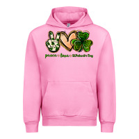 Fuchsia Pink peace love st.patrick's day Urban Hoodie - Jasminsmagicworld