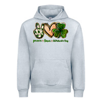 Heather Grey peace love st.patrick's day Urban Hoodie - Jasminsmagicworld