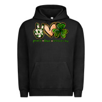 Pigment Black peace love st.patrick's day Urban Hoodie - Jasminsmagicworld