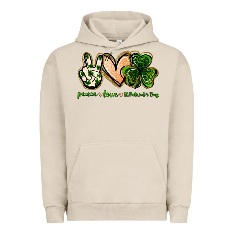 Peace Love St.patrick's Day Urban Hoodie by Jasminsmagicworld | Teevron