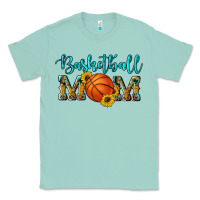 Seafoam western leopard camouflage sunflowers glitter mom basketball Classic Tee - Artiststas