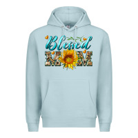 Blue Mist blessed mom with sunflower Premium Hoodie - Artiststas