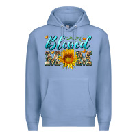 Colony Blue blessed mom with sunflower Premium Hoodie - Artiststas