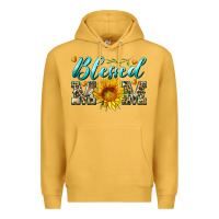Mustard blessed mom with sunflower Premium Hoodie - Artiststas